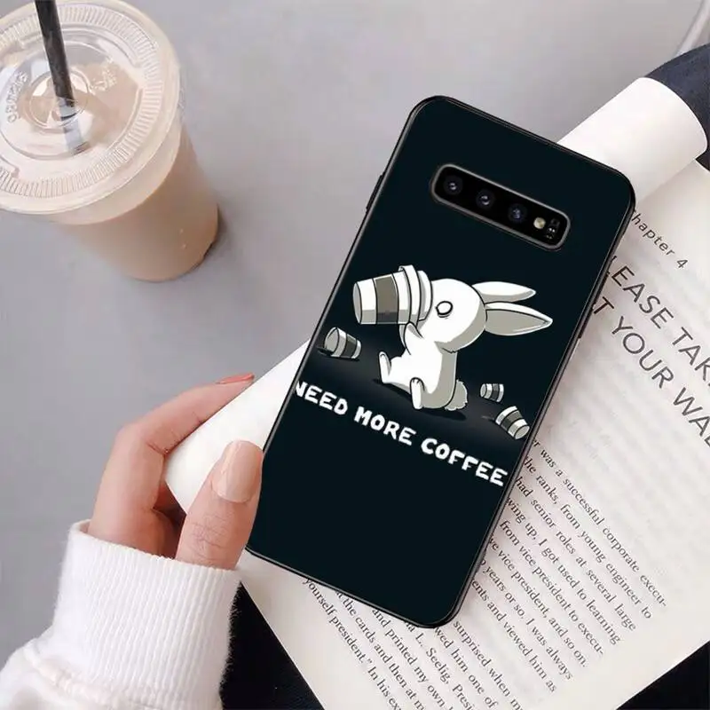 

YNDFCNB love coffee but first coffee girl owl Phone Case for Samsung Galaxy S6 S6edge Plus S7 S7edge S8 S9 S10 Plus S20