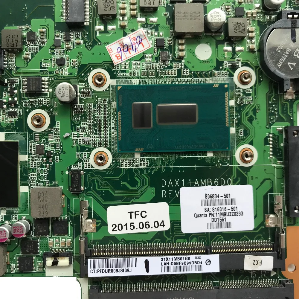 Для hp 14 &quotдюймов 14-AB Материнская плата ноутбука I5-5200U cpu R7 M360/2 GB GPU DAX11AMB6D0 806834-501