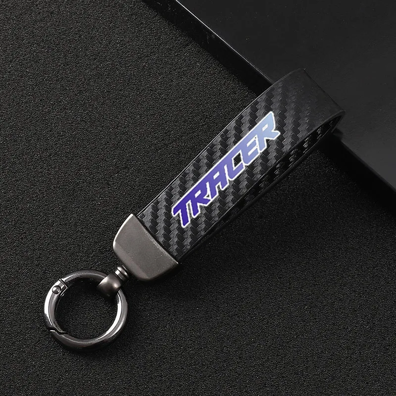 

New fashion motorcycle carbon fiber leather rope Keychain key ring For Yamaha TRACER 900 700 GT 900GT TRACER MT09 MT07 MT 09
