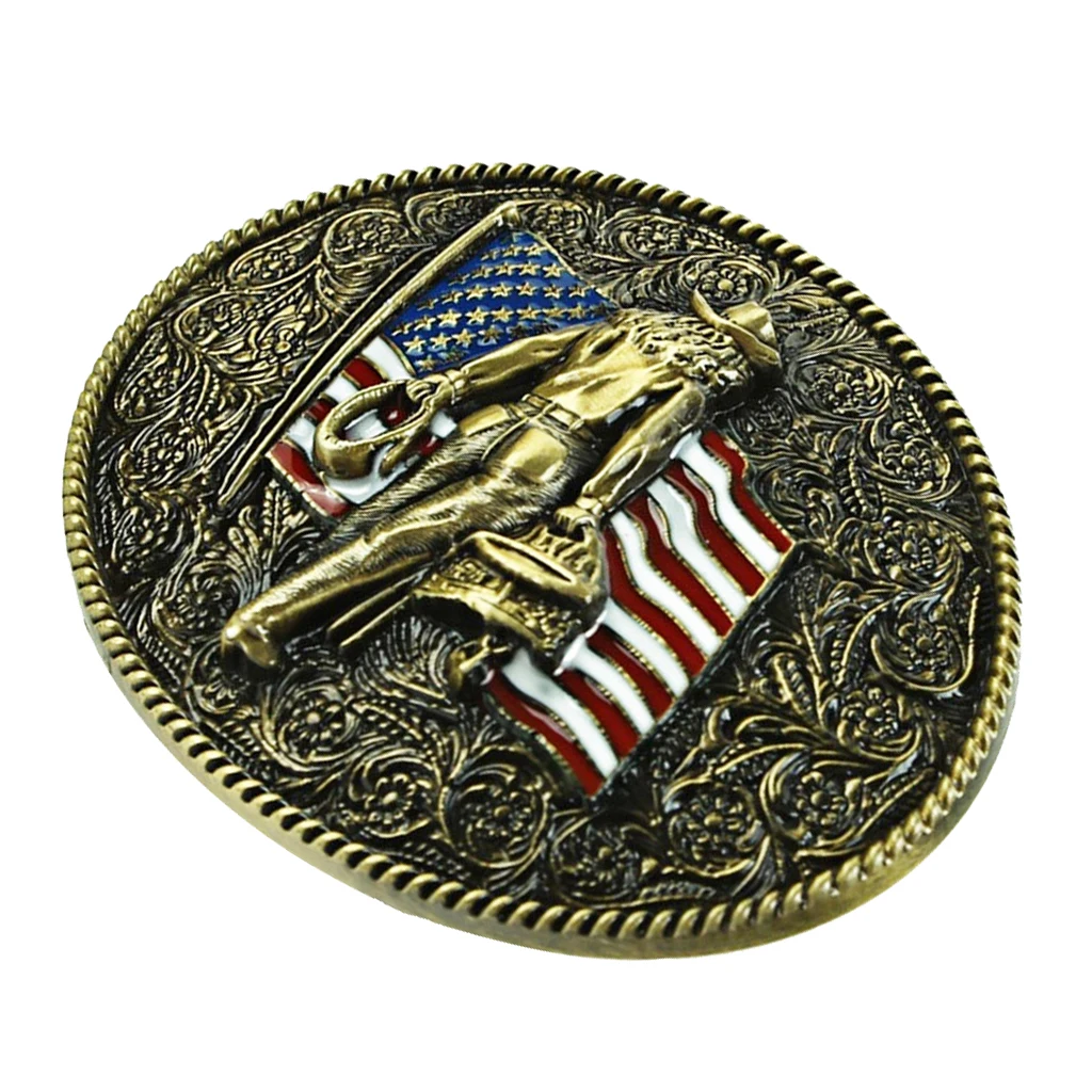 

Man Belt Buckles Cowboy American Birthday Gift Valentine's Day Gift (USA Flag)