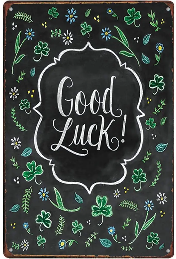 

Original Retro Design Good Luck Tin Metal Signs Wall Art Thick Tinplate Print Poster Wall Decoration Farmhouse Home Decor