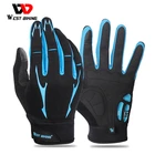 WEST BIKING велосипедные перчатки на весь палец Гелевые перчатки для сенсорного экрана велосипедные перчатки летние спортивные перчатки на полпальца унисекс противоударные велосипедные перчатки