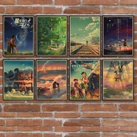 makoto shinkai japanese anime film kraft pape posters wall stickers prints for livingroom home decoration