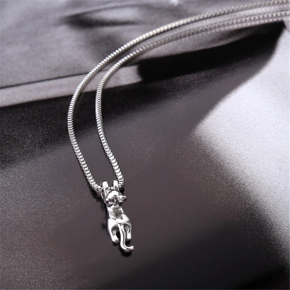 Ожерелье с подвеской в виде кошки для женщин и девушек модное полированное