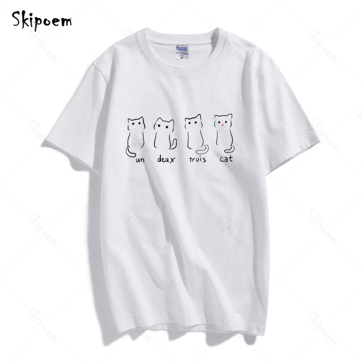 

Женская футболка, белая футболка оверсайз, летняя футболка с принтом «Simplee Kawaii Cat» в Корейском стиле, Милая футболка с принтом «Harajuku Simplee», 90s, ...