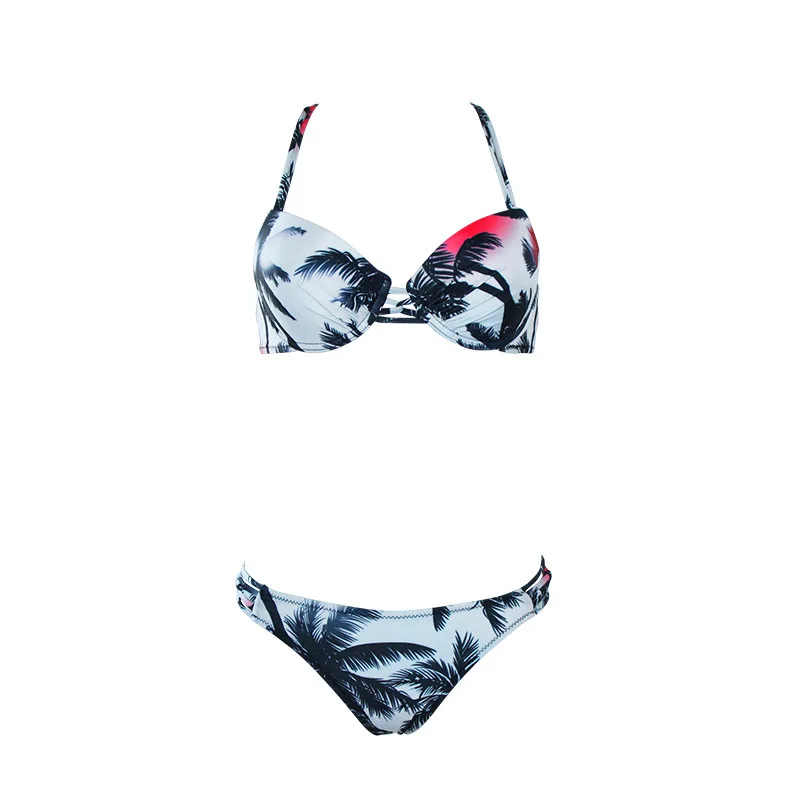 

New swimwear women Europe and the United States explosions swimsuit cross-border coconut tree printing straps bikini Low Waist
