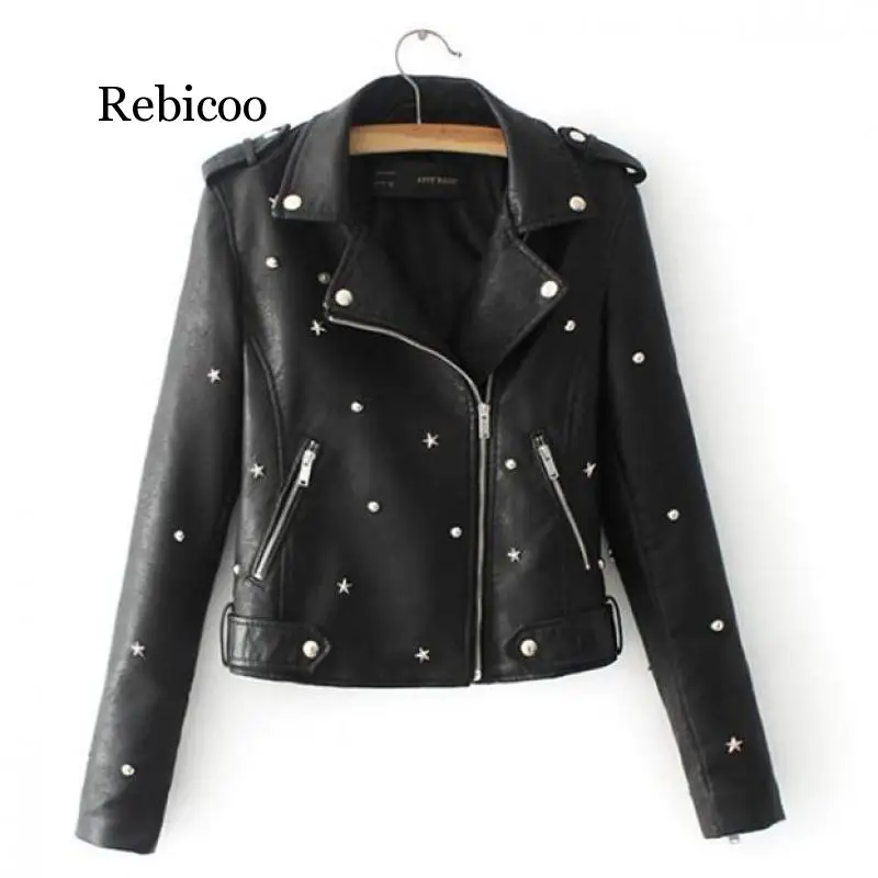 Пальто женское облегающее корейский стиль кожаная куртка-пилот на молнии с