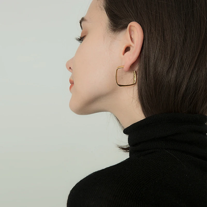

New Korean Geometric Vintage Earrings For Women Fashion Gold Simple Drop Dangle Earrings 2021 Female Jewelry Ins Irregular