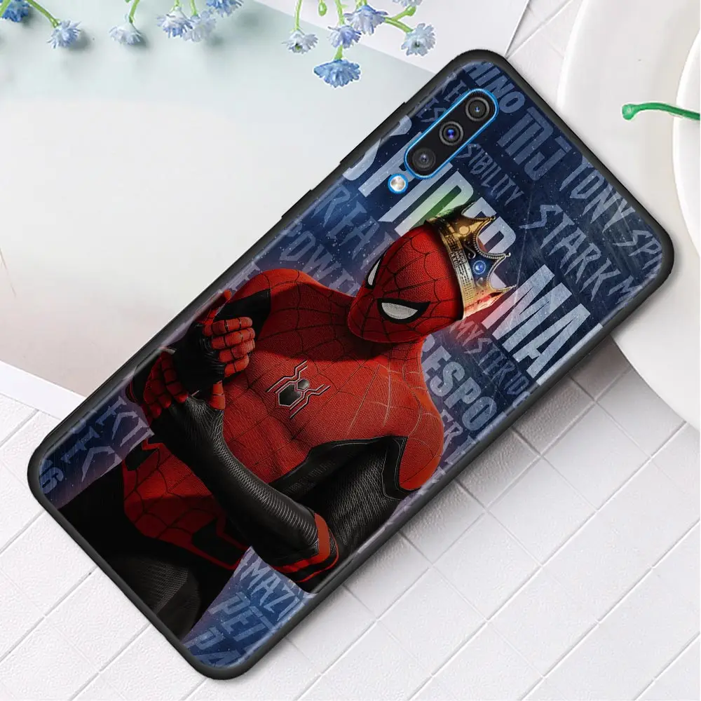 Marvel spider man Case For Samsung Galaxy A50 A70 A10 A20e A30 A40 A20s A10s A10e A80 A90 A60 A30s Silicone Capa Black Shell images - 6