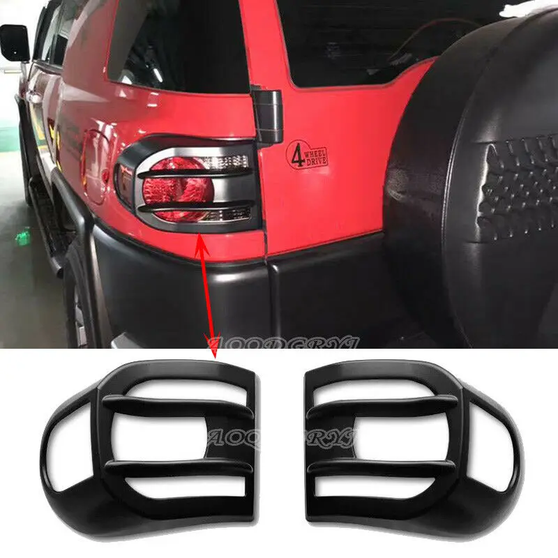 

For Toyota FJ Cruiser 2007-2020 ABS Matte Black Rear Tail Light Cover Trim 2pcs Car modification Auto parts
