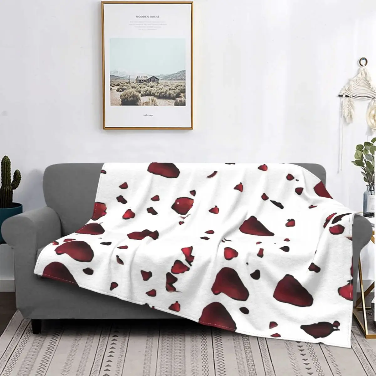 

Manta de flores caídas, colcha de cama a cuadros, ropa de cama, manta Kawaii