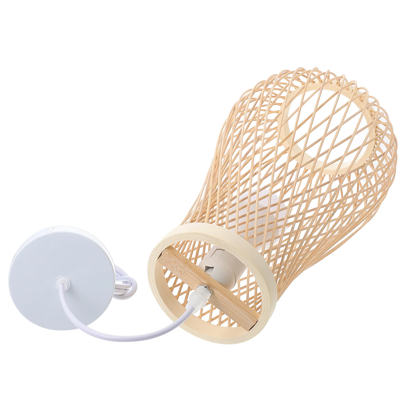 

1pc Exquisite Bamboo Woven Ceiling Lamp Indoor Bamboo Craft Hanging Lamp Decor