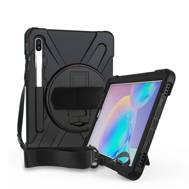 Чехол для samsung Galaxy Tab S6, 10,5,, SM-T860, T865, Прочный Гибридный чехол-подставка, Вращающаяся ручка, держатель для карандашей, противоударный, для детей