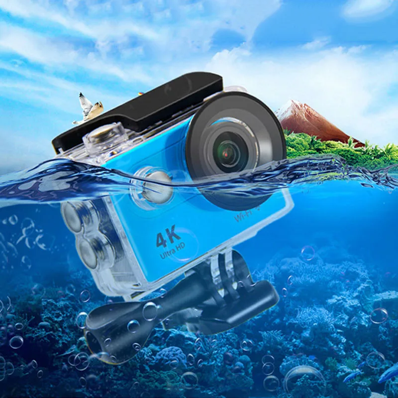 Скидка Спортивная Экшн-камера H9 Ultra HD 4K / 30fps 1080P Wi-Fi 2,0 дюйма 170D, Подводная Водонепроницаемая камера на шлем Vedio Go Pro Без HDMI