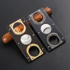 Нож для сигар с двойными лезвиями, карманные гаджеты с покрытием, нож для зигарры, кубинские ножницы для сигар, аксессуары для сигар c3282