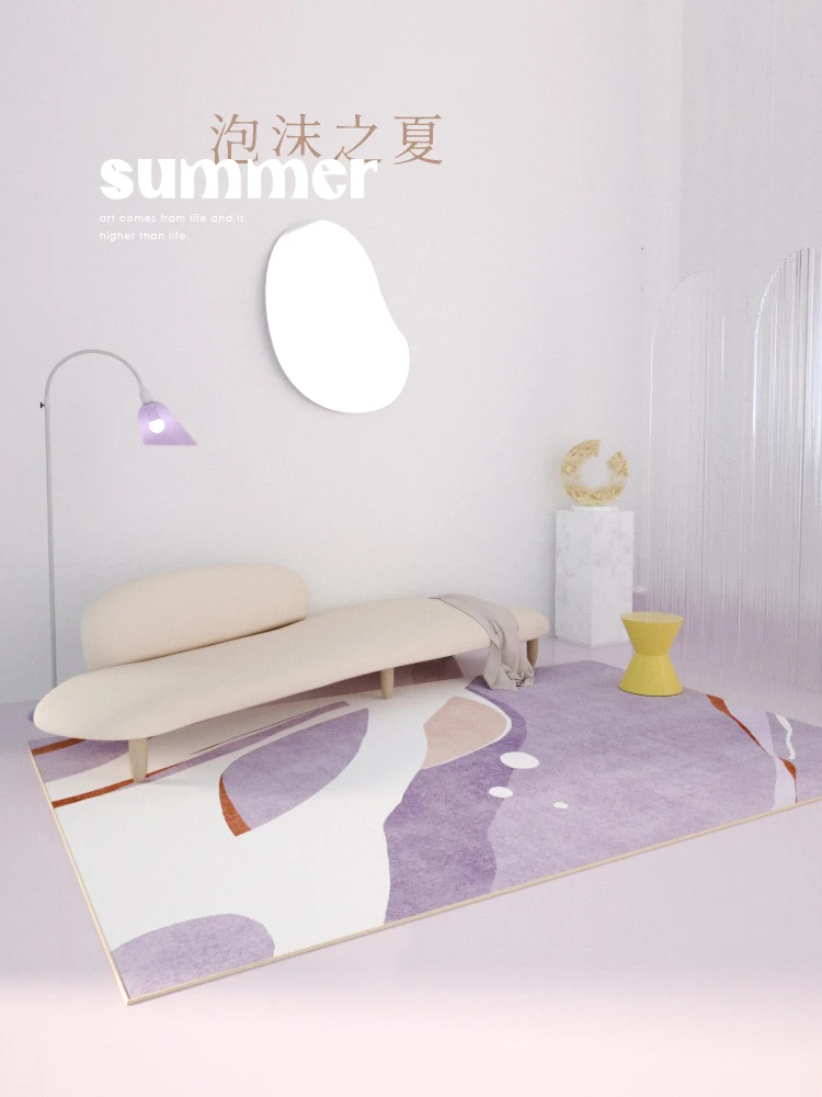 

Purple Carpet Original Design Abstract Line Art Modern Living Room Coffee Table Pad Ins Style Bedroom Fantasy Floor Mat