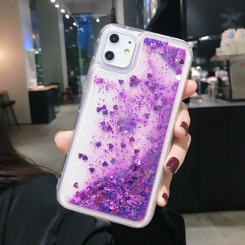 Розовые блестящие Чехлы для iphone 6s 7 8plus X XSmax 11 11pro прозрачный мягкий силиконовый