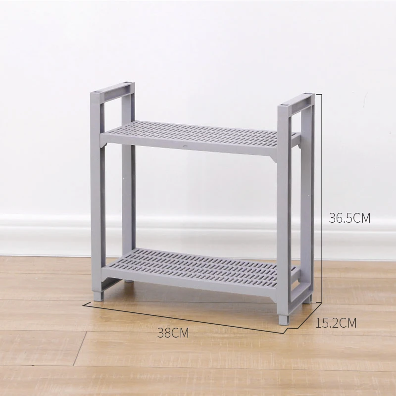 Gray 2 layers BNBS ванная комната Органайзер полка для кухонных принадлежностей хранения и организации книжная полка для обуви Полка для хранения комнаты - Цвет: Gray 2 layers