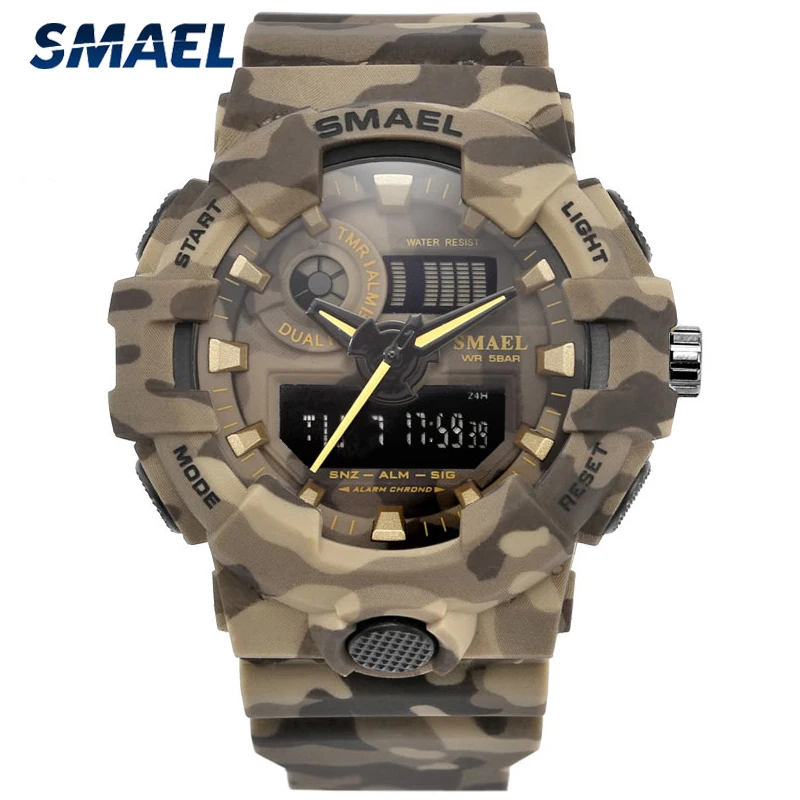 

SMAEL Mens Watches Military Sport Watch LED Digital 50M Waterproof Quartz Watch Men Clock relogios masculino Reloj