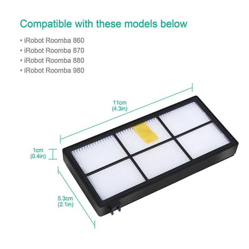

19PCS HEPA Filters & Brushes Fit for IRobot Roomba 800 Series 860 870 880 890 Robot Vacuum Cleaner Parts Accessories