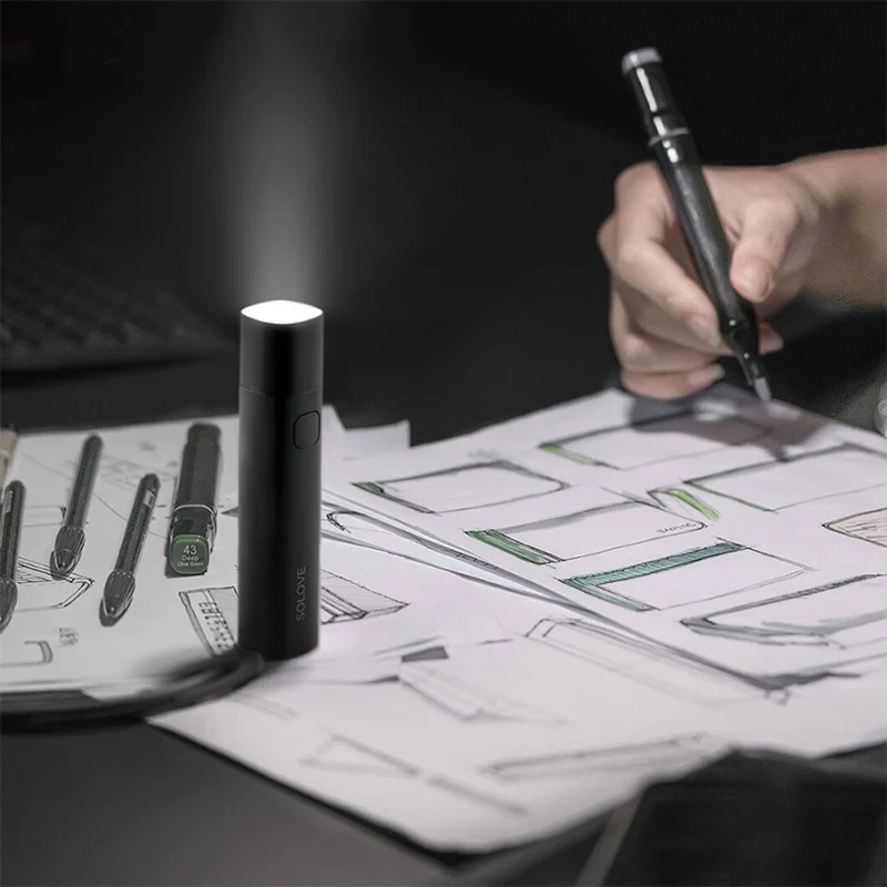SOLOVE X3S 3000 мАч Внешний аккумулятор USB Перезаряжаемый яркий EDC фонарик портативный
