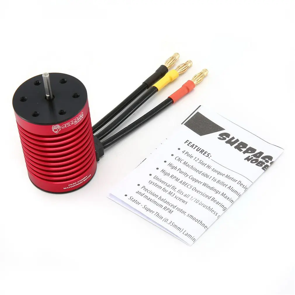 

SURPASS HOBBY KK F540-V2 3300KV водонепроницаемый бесщеточный двигатель 2S 3S для 1:10 GTR/Lexus RC Drift Racing Car Truck Part