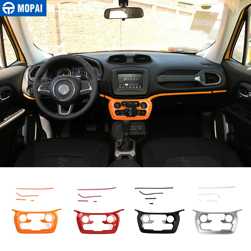 

MOPAI Car Interioer Dashboard Air Conditioning Panel Decoration Cover Stickers for Jeep Renegade 2018 Up Car Accessories Styling
