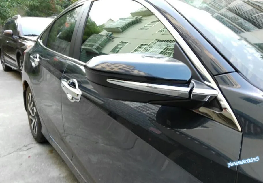 

Lapetus ABS Chrome Exterior Refit Kit Side Door Rearview Mirrors Rubbing Strip Cover Trim Fit For Honda Civic 2016 - 2019
