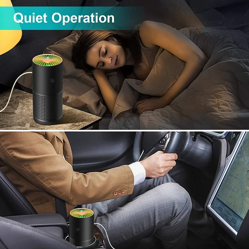 

Air Purifiers for Home Car Pets Smoke Dust Airborne Contaminants Odors-Desktop Air Cleaner with True Hepa Filter