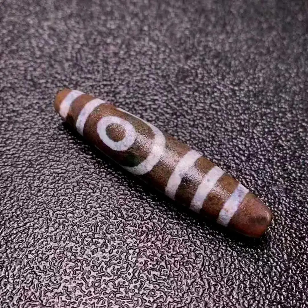 

202011 Cinnabar Dzi Red spots ancient agate Collection treasures Tibet totem bead blue-green Two eyes Xiangxiong King Kong Tiger