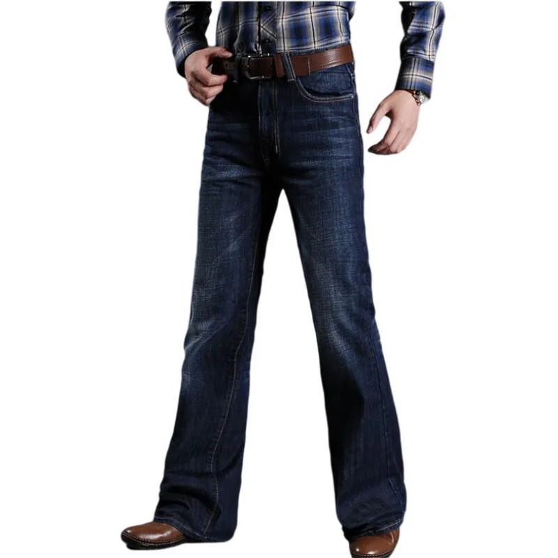 Men Jeans High Waist Men's Denim Big Flare Pants Casual Men's Big Flare Jeans Male Designer Classic Denim Pants Size 28-38