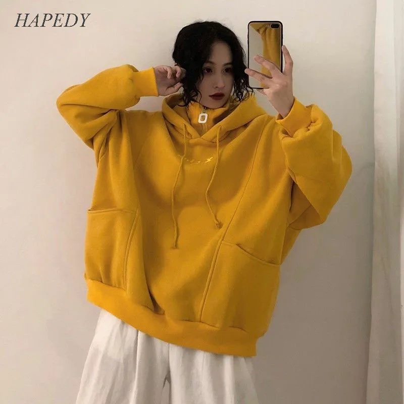 Женская толстовка с капюшоном Вельветовая Толстовка большого размера длинным