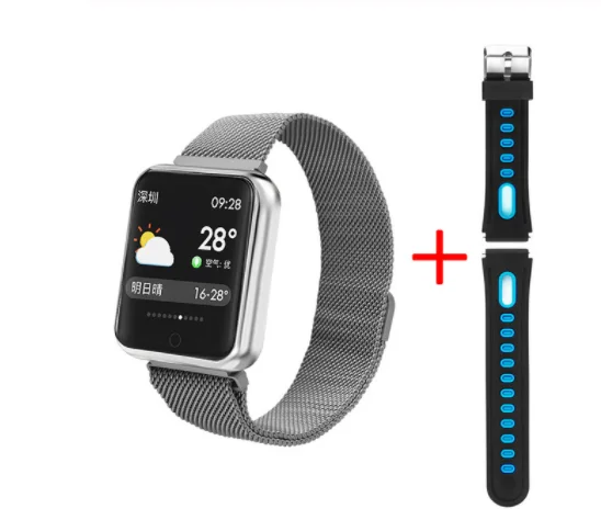 P68 add blue strap Спортивные IP68 Смарт-часы P68 фитнес-браслет трекер активности пульсометр кровяное давление для ios Android apple iPhone 6 7 - Цвет: P68 add blue strap