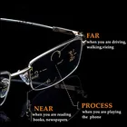 Новая Металлическая оправа, анти-синий свет, прогрессивные Мультифокальные очки для чтения, УФ-защита, зеркало с длинным видом, мужские и женские универсальные