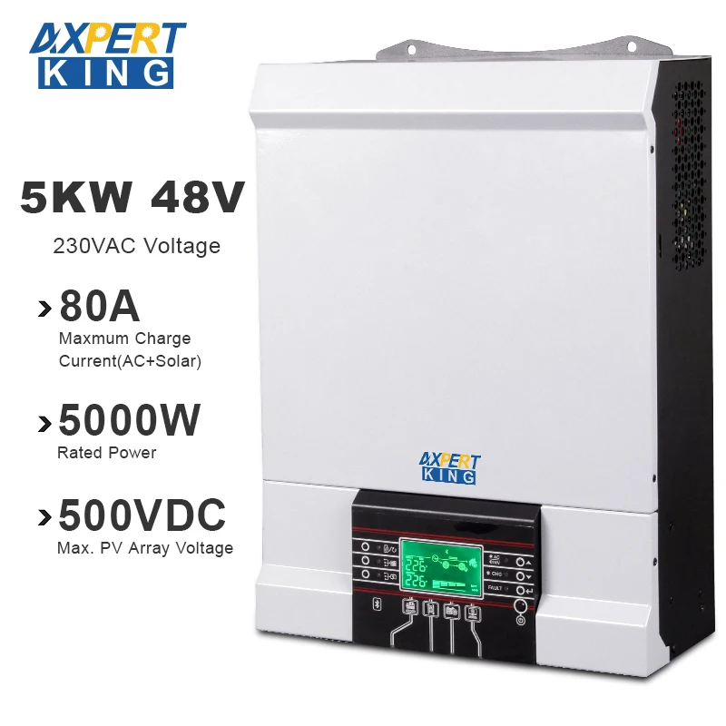 Wifi 5000W солнечный инвертор 500Vdc 80A MPPT 48V 220V решетки 5Kva чистая синусоида 60A зарядное