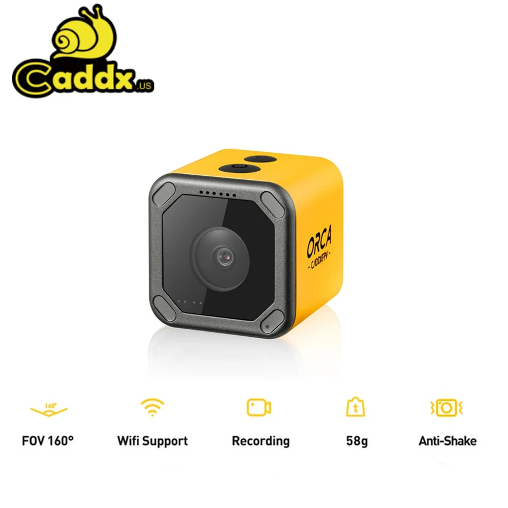 

Caddx Orca 4K HD Recording Mini FPV Camera FOV 160 Degree WiFi Anti-Shake DVR Action Sport Camera for Outdoor RC Racing Drone