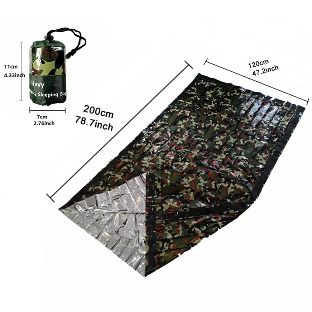 Уличный Камуфляжный аварийный спальный мешок сохраняющий тепло