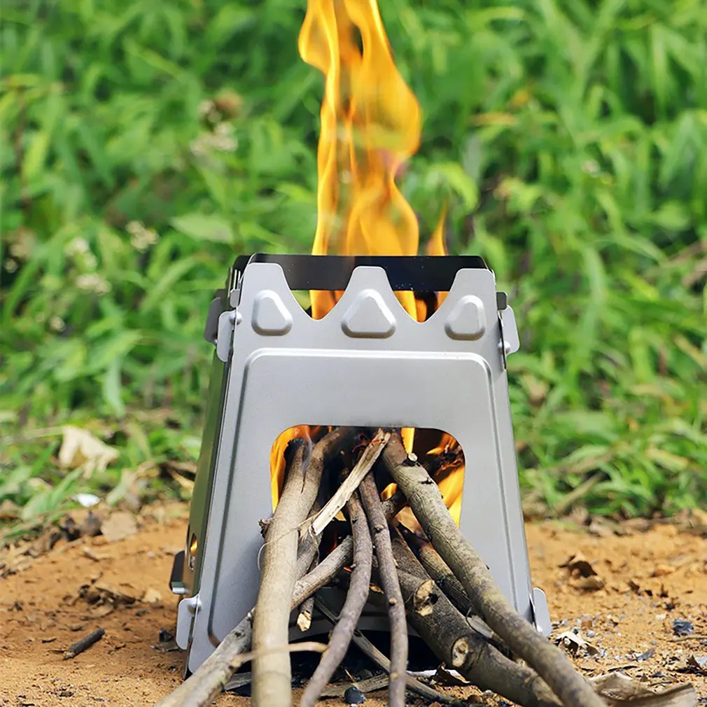 

Outdoor Draagbare Camping Houtkachel Opvouwbare Roestvrij Vissen Brandhout Kachel Voor Vissen Backpacken Wandelen Picknick