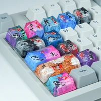 custom resin keycaps for mechanical keyboard scenery koi key cap gaming accessories personalized keycap 1pc