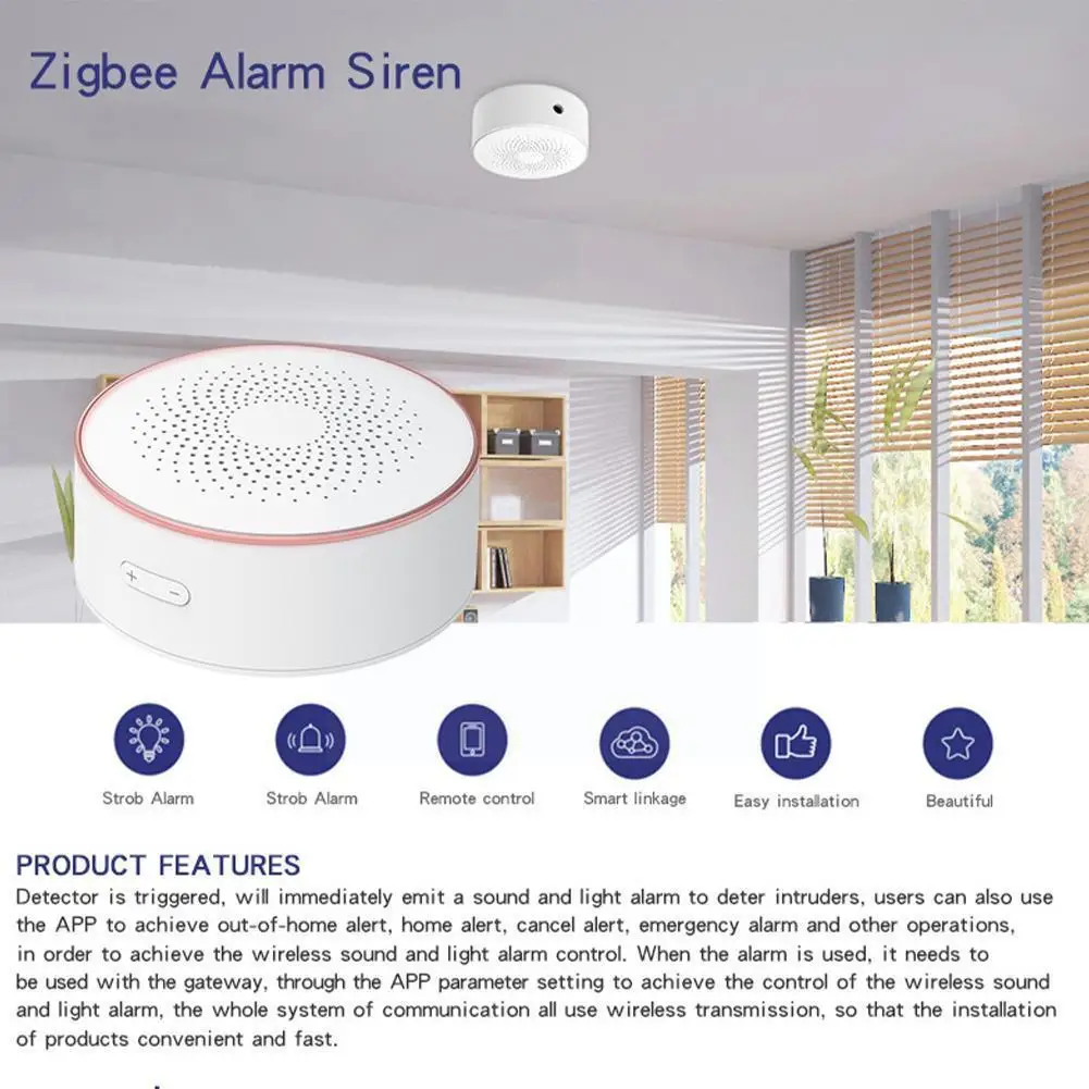 

Wireless Anti-Thief Alarm Horn Audible And Visible With Work 100dB Adjustment Alarm Anti-tamper Volume And Hub Power AC