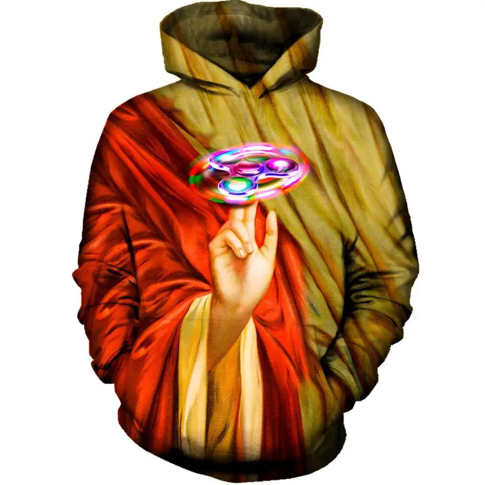 

DIVINE FIDGET SPINNER Sweatshirts Printed Cartoon Space Galaxy Hooded Hoodies Thin Unisex Pullovers Tops Size