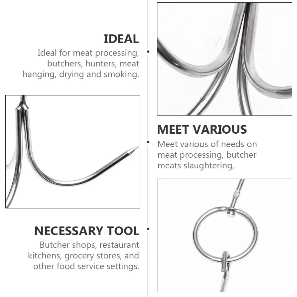 

1pc Rotation Meat Hook Sharp Stainless Steel Ham Hanging Hooks Kitchen Tool