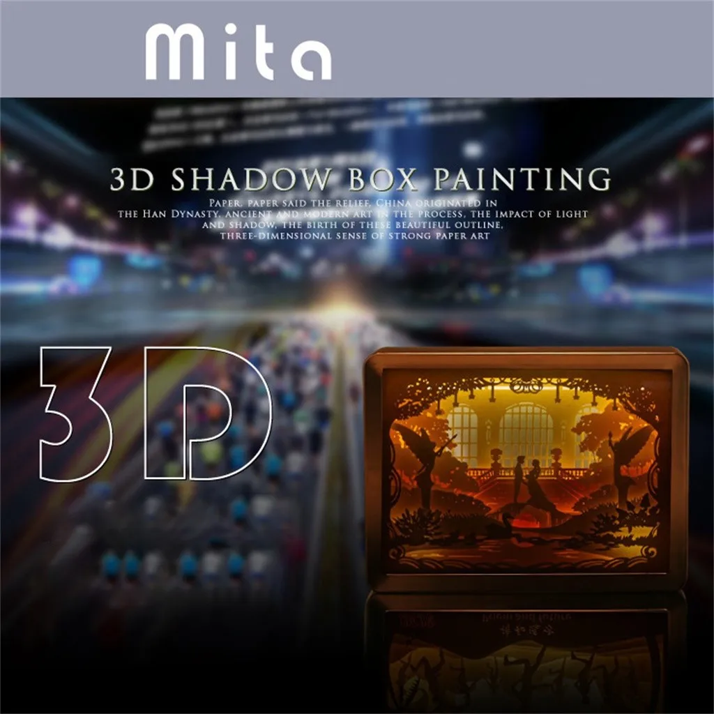 3D Бумажная резьба ночные светильники светодиодный Настольный светильник пара