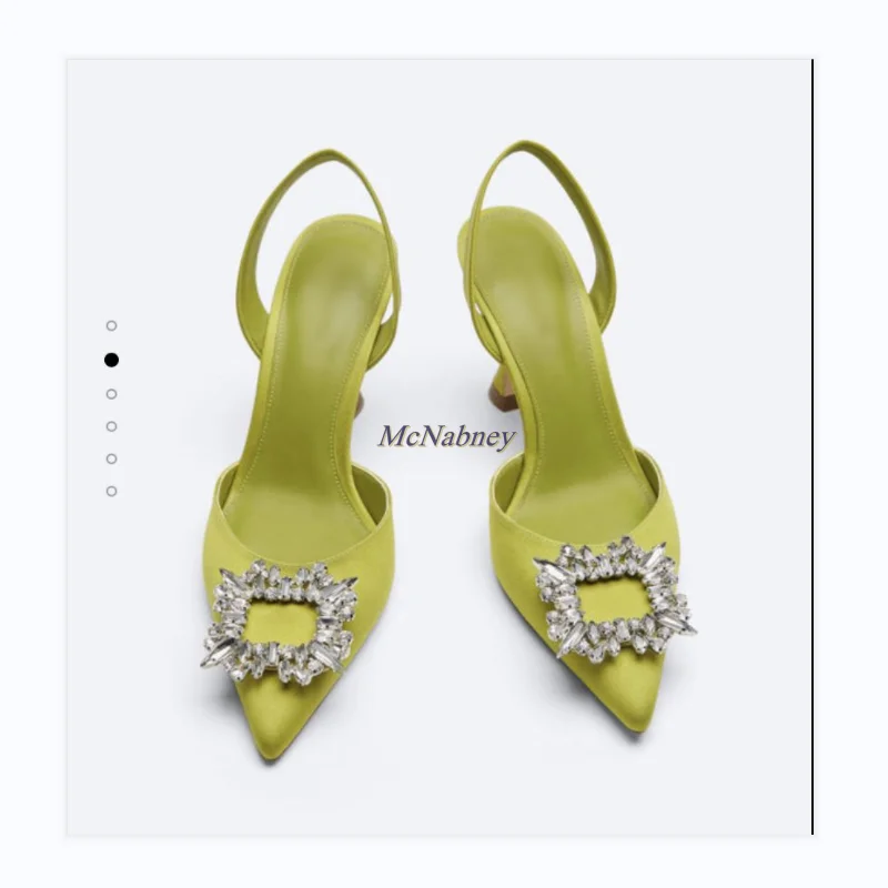 Туфли-лодочки на шпильке с ремешком пятке квадратные пуговицы заостренный носок