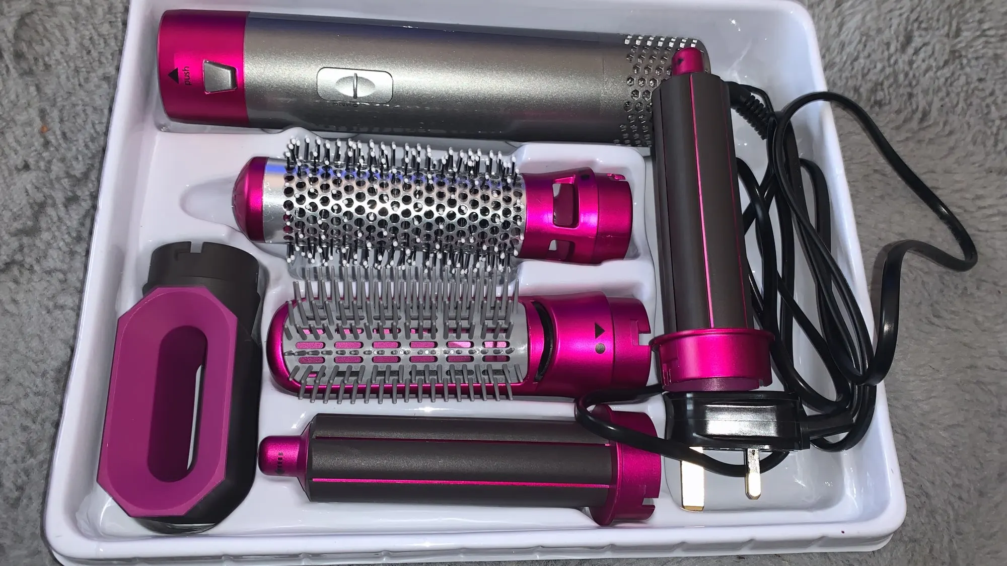 

5 In 1 Hair Dryer Hot Air Brush Styler Set Volumizer Hair Straightener Curler Comb Negative Ion One Step Air Hair Dryer Brush