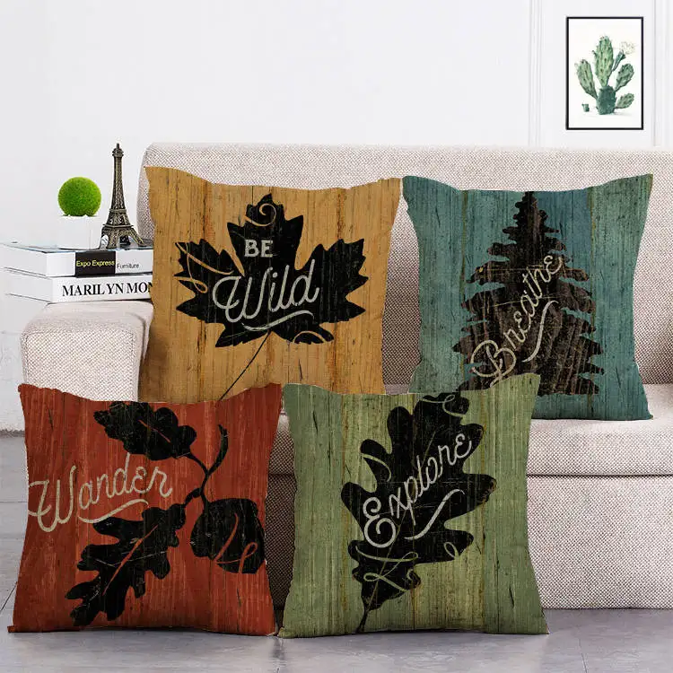 

Color Leaf Pillow Linen Sofa Pillow New Office Cushion Cover Home Decoration Cushion Bedroom Cushion Cover T349