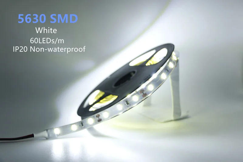 1/2/3/4/5M IP65 Водонепроницаемый/без Светодиодные ленты светильник 5630 SMD DC12V 60 Светодиодный s/M 5730 бар гибкий светильник ярче, чем 3528 5050 светодиодный лента