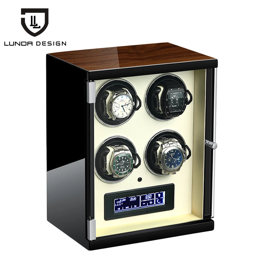 

Luxury Wooden Watch Winder Box Motor Shaker Holder 4 slots storage Boxes Automatic Mechanical Watches Winding Machine