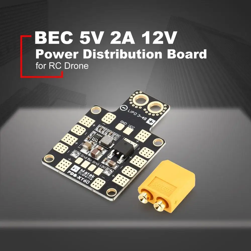 PDB XT60 Drone Lipo 3 4S Мощность распределительный щит с W/ BEC 5В 2A 12V 0.5A для трутеня