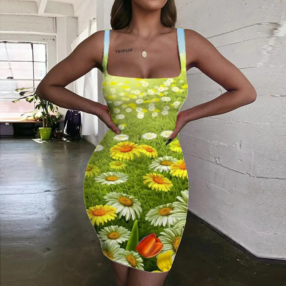 

Giyu Brand Flower Dresses Women Flowers Ladies Dresses Colorful Sundress Pattern Vestido Sexy Womens Clothing Plus Size Vintage